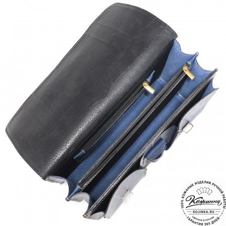 Кожаный портфель "Юрист" (синий)